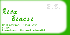 rita biacsi business card